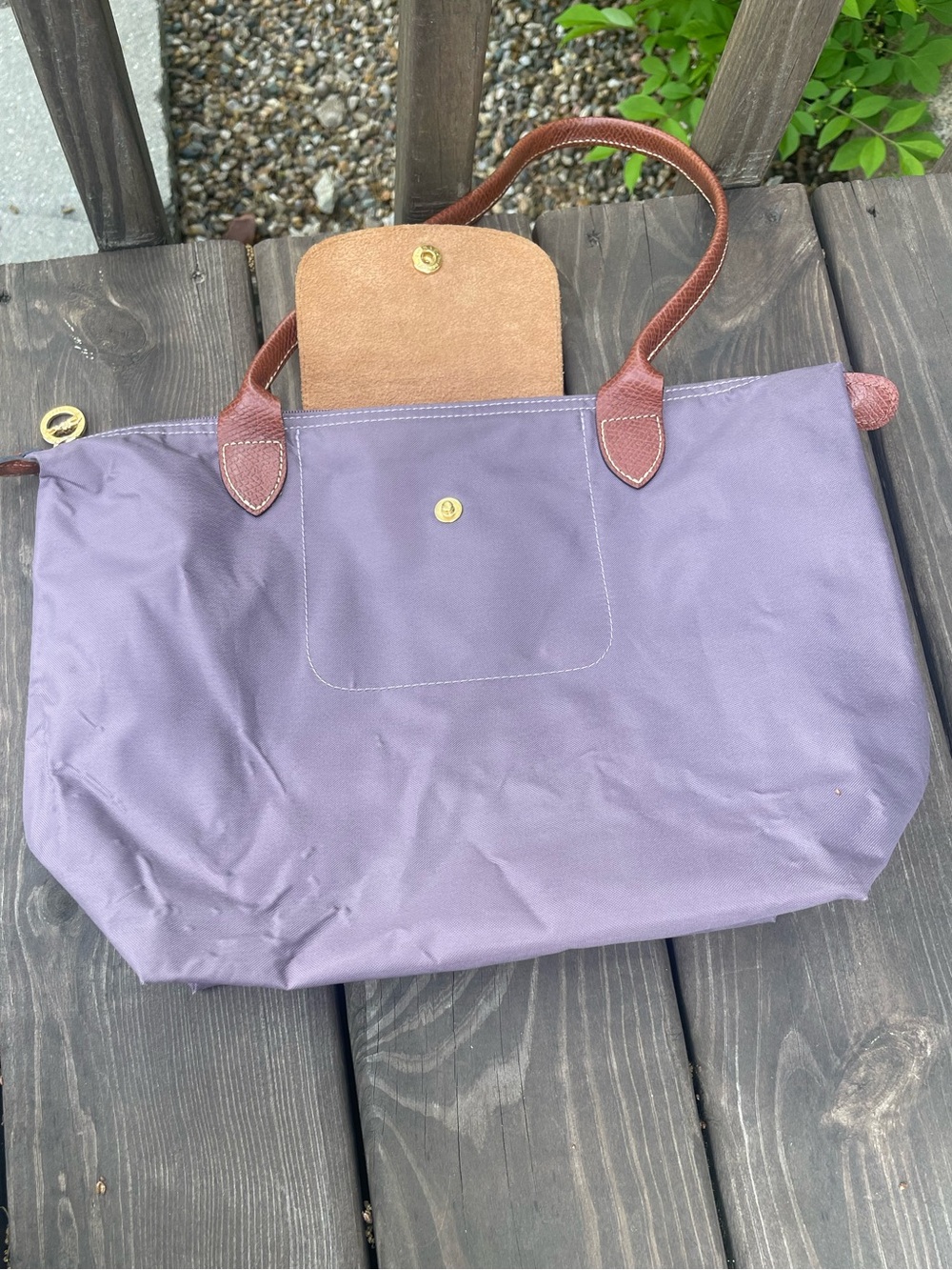 Longchamp Le Pliage Medium Tote Bag Purple - Picture 6 of 8